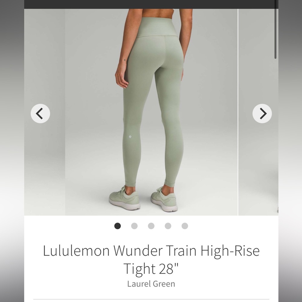 Lululemon Wunder Train HR Tight 28” size 4. Lauren Green leggings